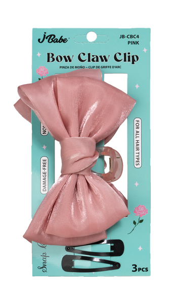 Bow Claw Clips - Pink