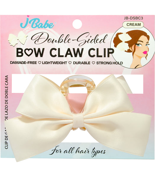 Double-Sided Bow Claw Clip - Cream