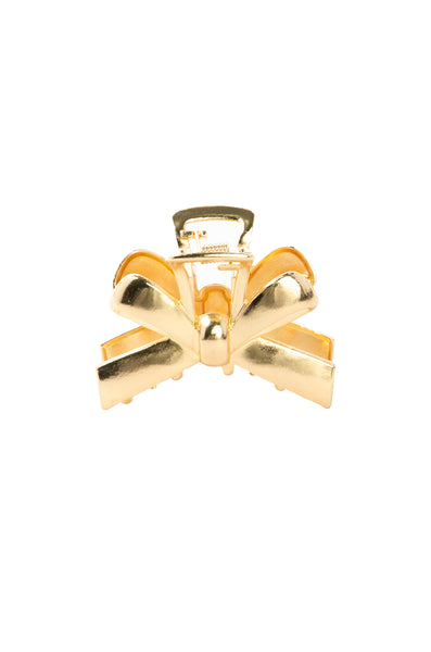 Gold Metal Claw Clip - Gold Bow