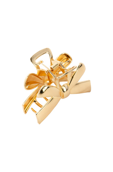 Gold Metal Claw Clip - Gold Bow