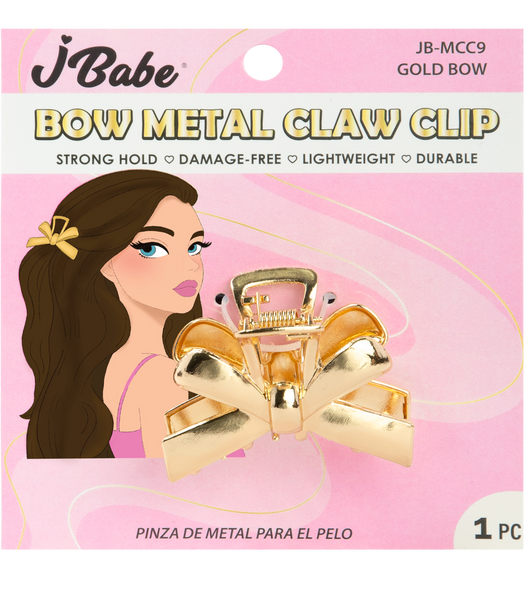 Gold Metal Claw Clip - Gold Bow