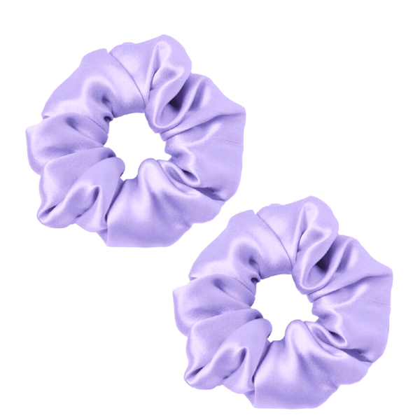 2pc Satin Hair Scrunchies - Lilac