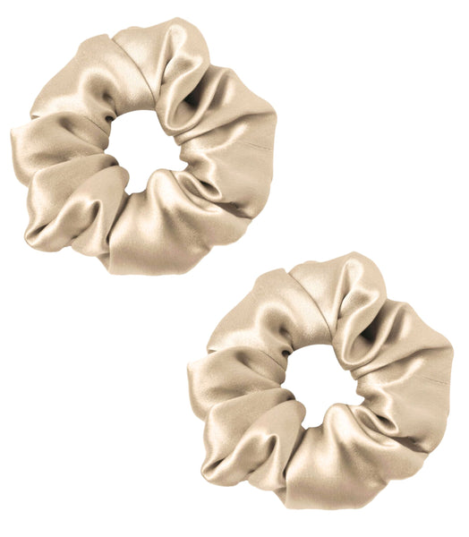 2pc Satin Hair Scrunchies - Nude