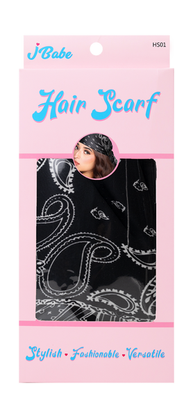 Black Paisley Hair Scarf