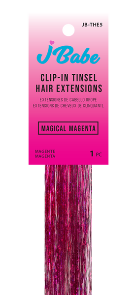 Clip-In Tinsel Hair Extension - Magical Magenta