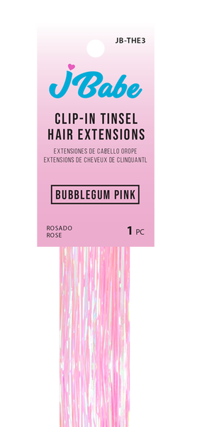 Clip-In Tinsel Hair Extension - Bubblegum Pink