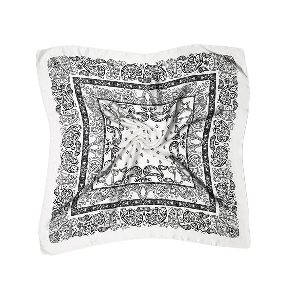 White Paisley Hair Scarf