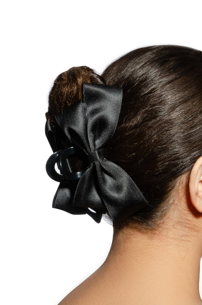 Double-Sided Bow Claw Clip - Black