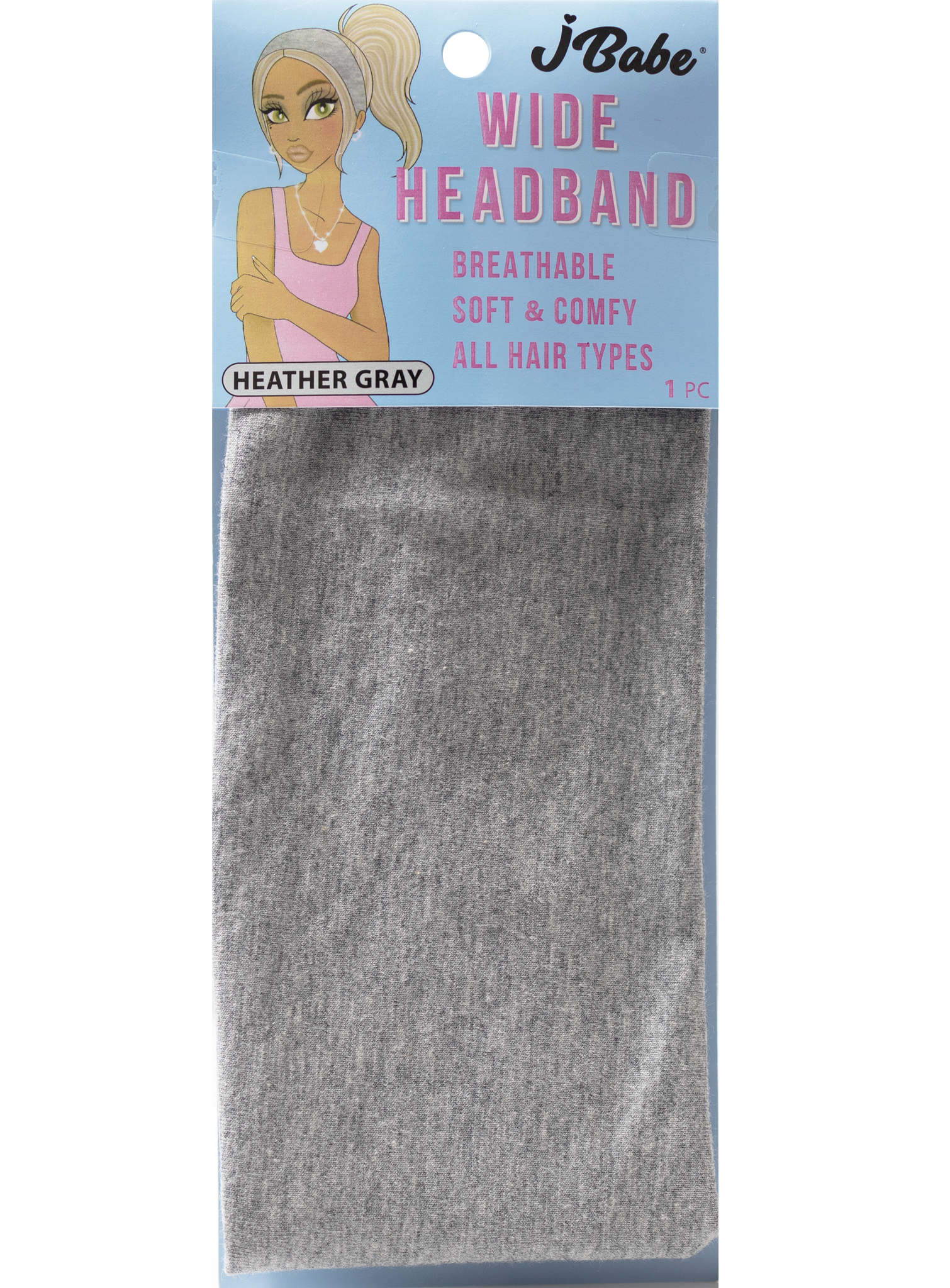 Wide Headband - Heather Grey