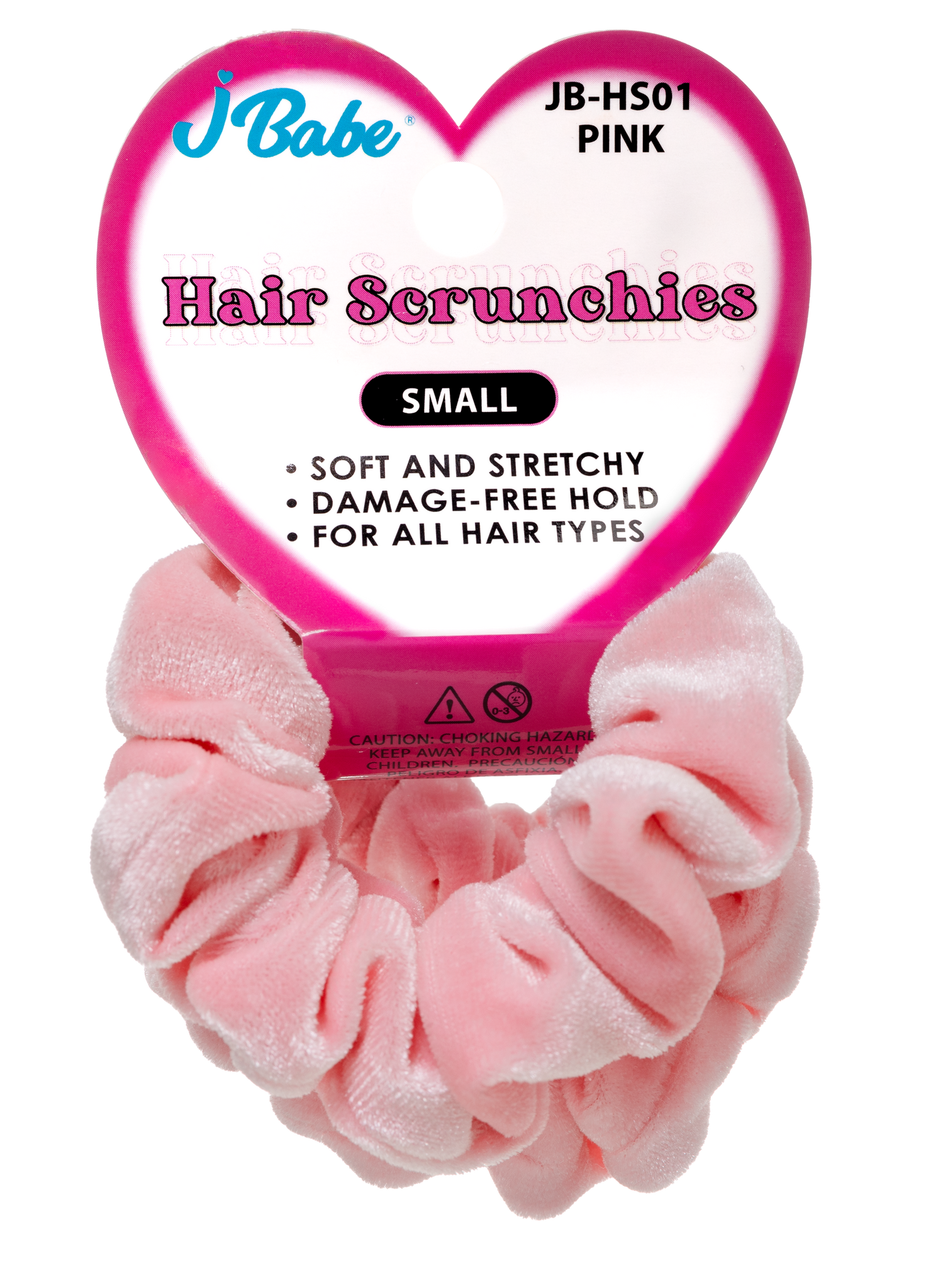 3pc Small Hair Scunchies - Pink