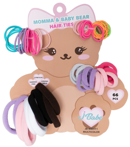 Momma & Baby Bear Hair Ties - Multicolor (66 pcs)