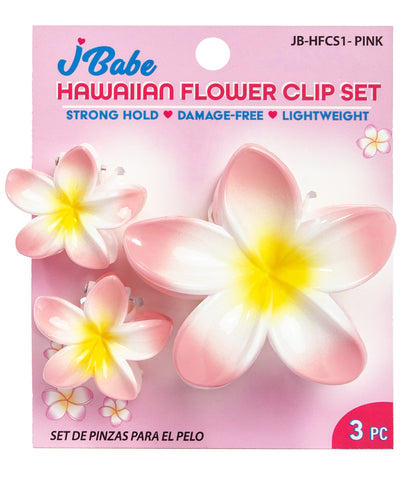 Hawaiian Flower Clip Set - Pink