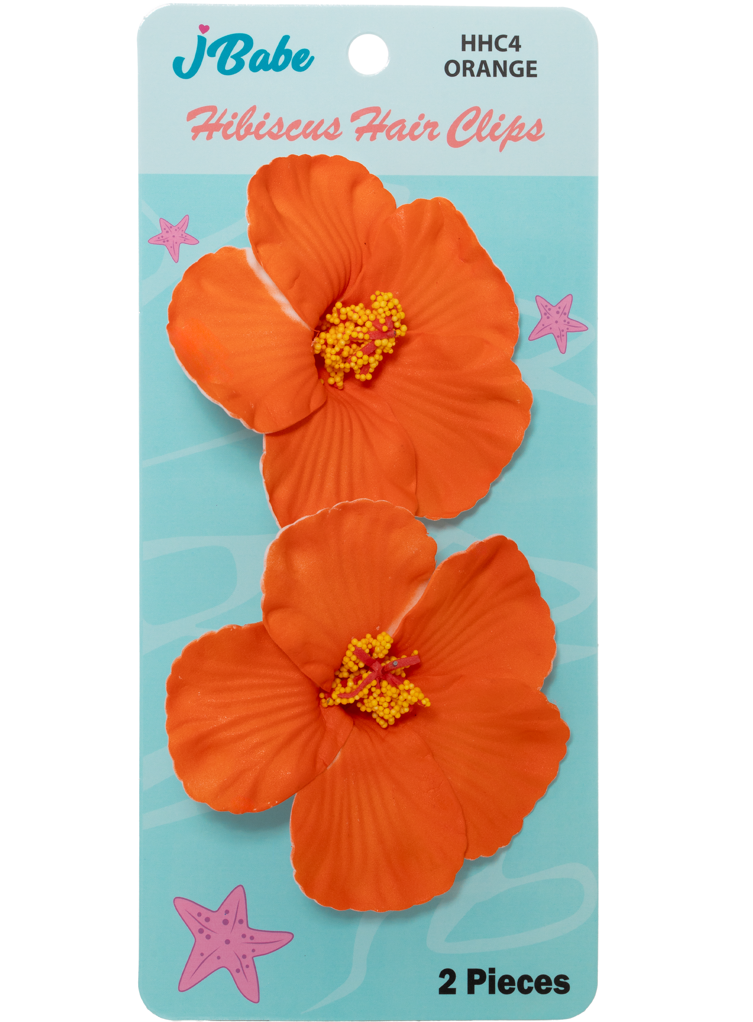 Hibiscus Hair Clips - Orange