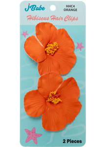 Hibiscus Hair Clips - Orange