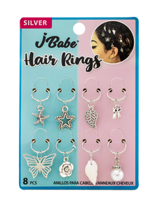 Decorative Hair Rings - Silver