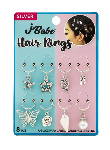 Decorative Hair Rings - Silver