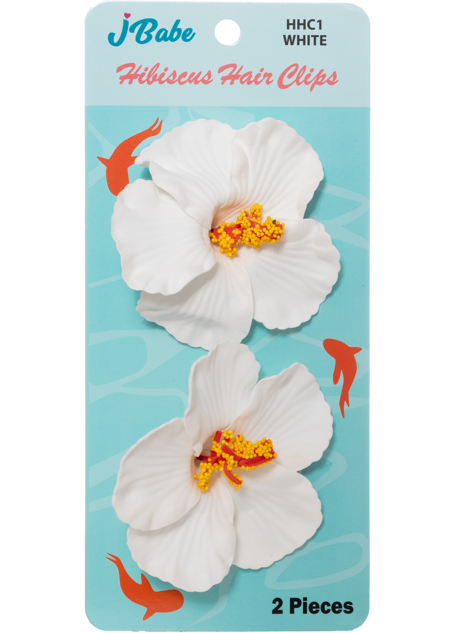 Hibiscus Hair Clips - White