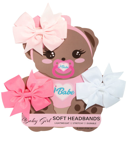 Baby Girl Soft Headbands - Pink Set