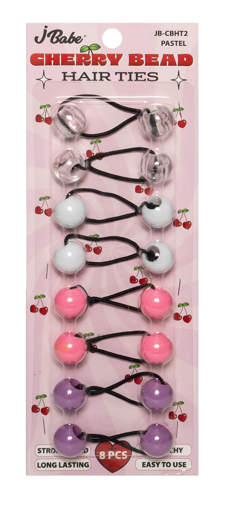 Cherry Bead Hair Ties - Pastel