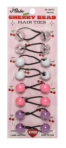 Cherry Bead Hair Ties - Pastel