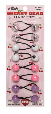 Cherry Bead Hair Ties - Pastel