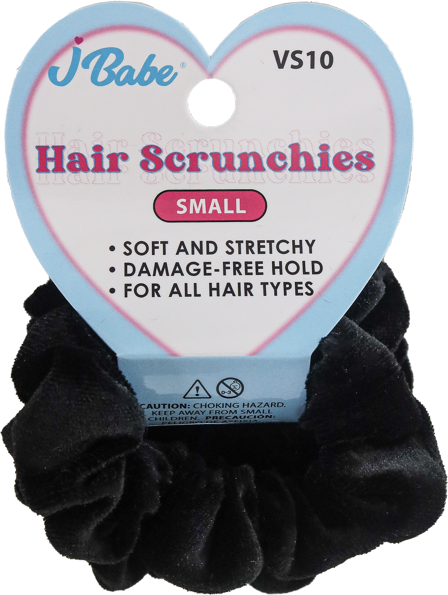 3pc Small Hair Scunchies - Black