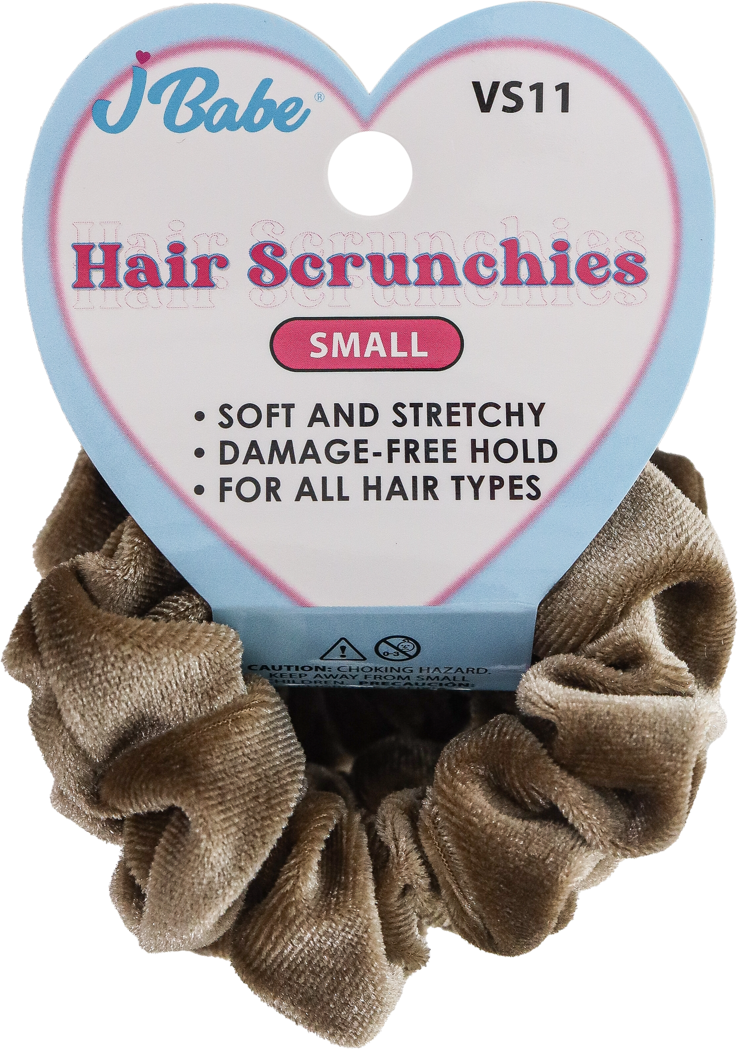 3pc Small Hair Scunchies - Tan