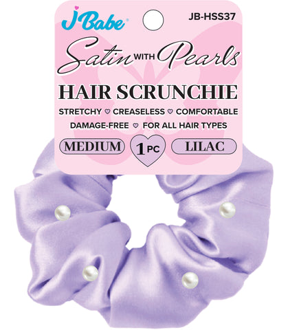 Pearl Satin Scrunchie - Lilac