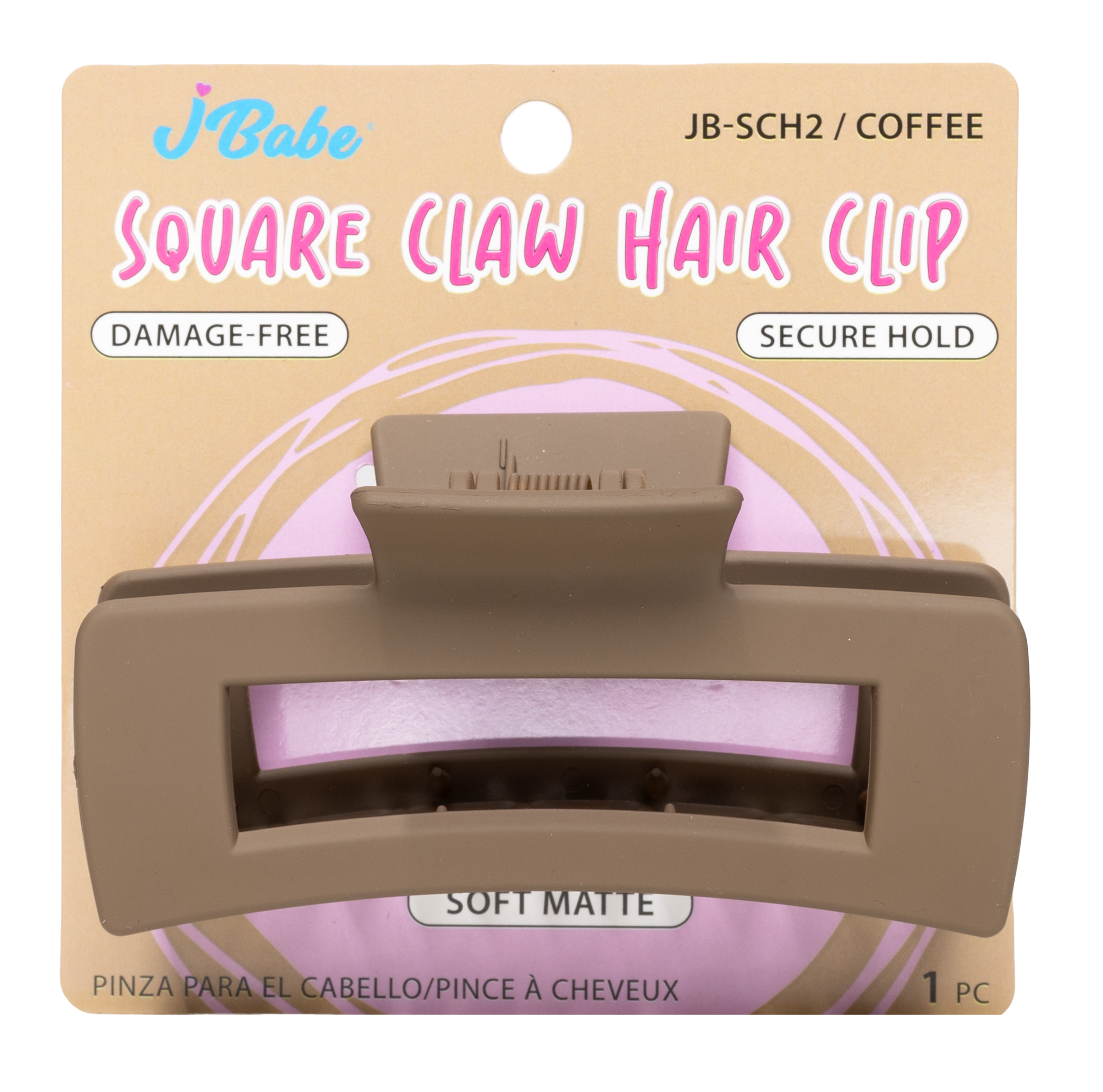 Square Claw Hair Clip - Matte Brown