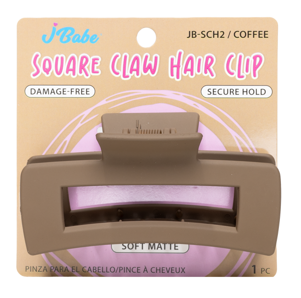 Square Claw Hair Clip - Matte Brown