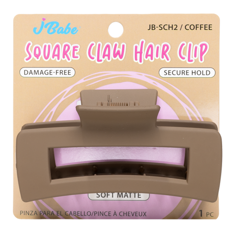 Square Claw Hair Clip - Matte Brown