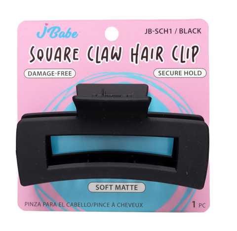 Square Claw Hair Clip - Matte Black