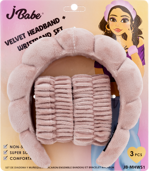 Velvet Headband + Wristband Set
