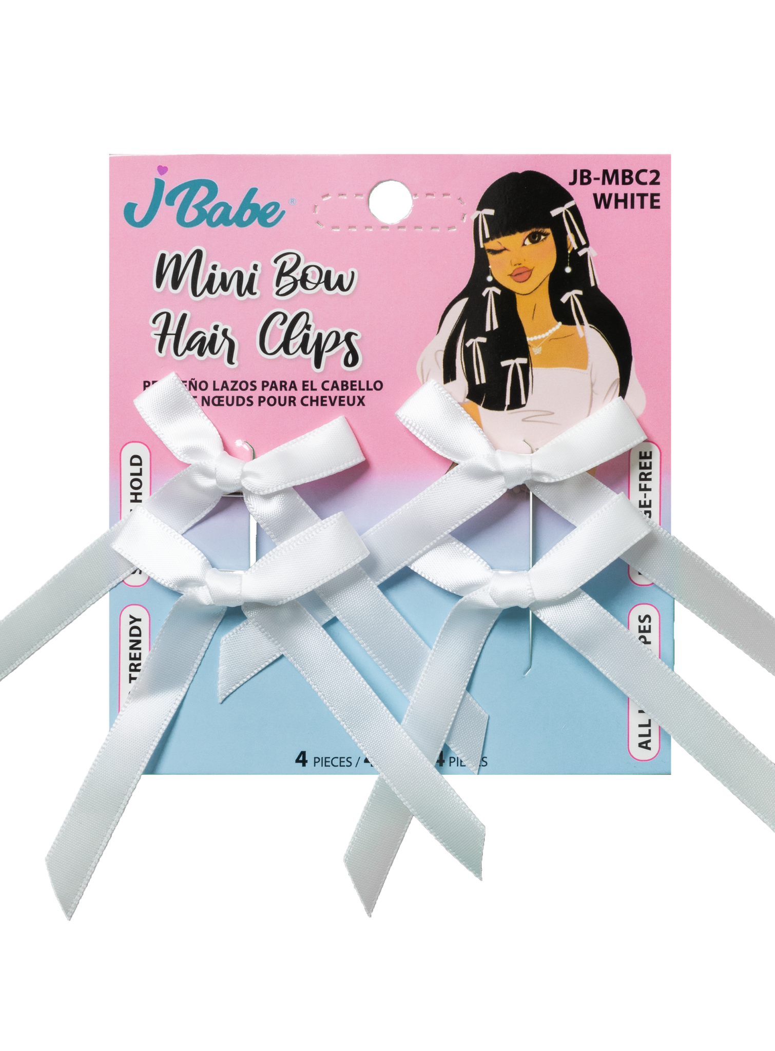 Mini Hair Bows - White