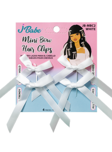 Mini Hair Bows - White