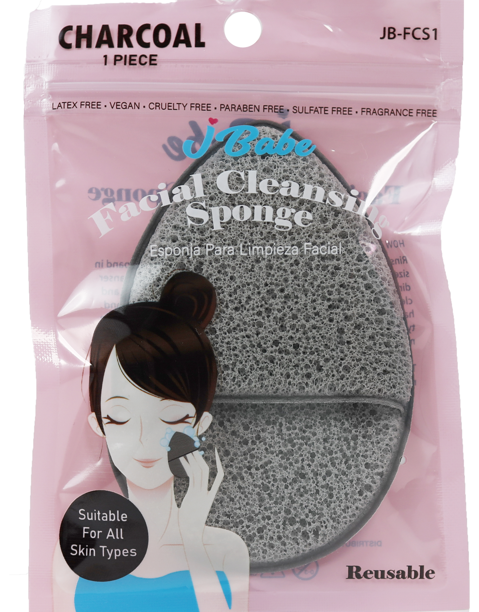 Facial Cleansing Sponge - Charcoal Grey