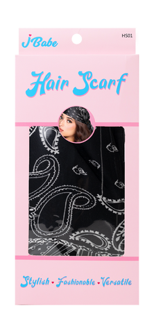 Black Paisley Hair Scarf