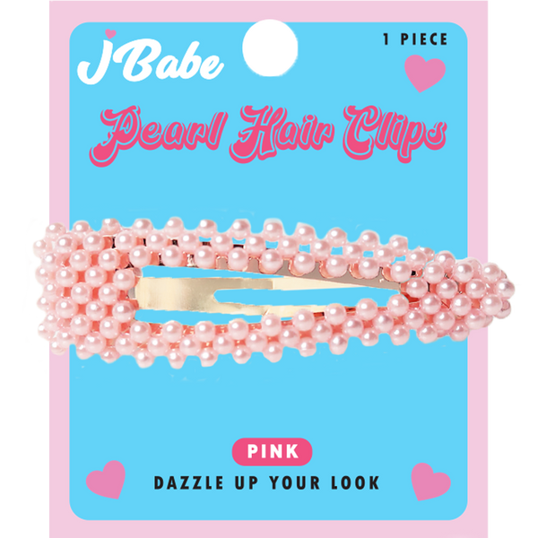 Pearl Hair Clips - Pink Triangle