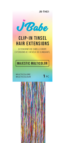 Clip-In Tinsel Hair Extension - Majestic Multicolor