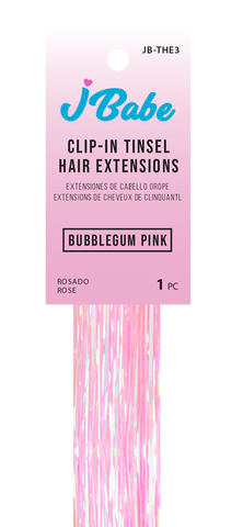 Clip-In Tinsel Hair Extension - Bubblegum Pink