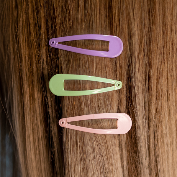 Snap Hair Clips - Multi-Color Pastel Rainbow